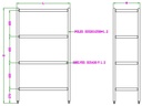 Wandbretter 4 Levels Selbstmontage, 900 x 500 x 1800 mm