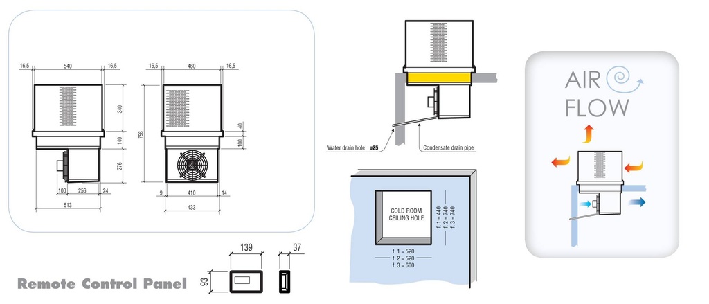 Deckenstopfer Kühlaggregate 8,2-14,1, 460 x 540 x 756 mm