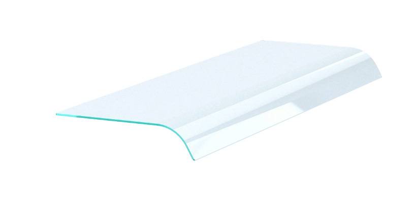 Aufsatzbord mit Einseitig aus Glas, 1650 x 500 x 108 mm