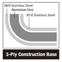Bratpfanne Teflon aus Edelstahl, 2,3 L, 240 x 240 x 50 mm
