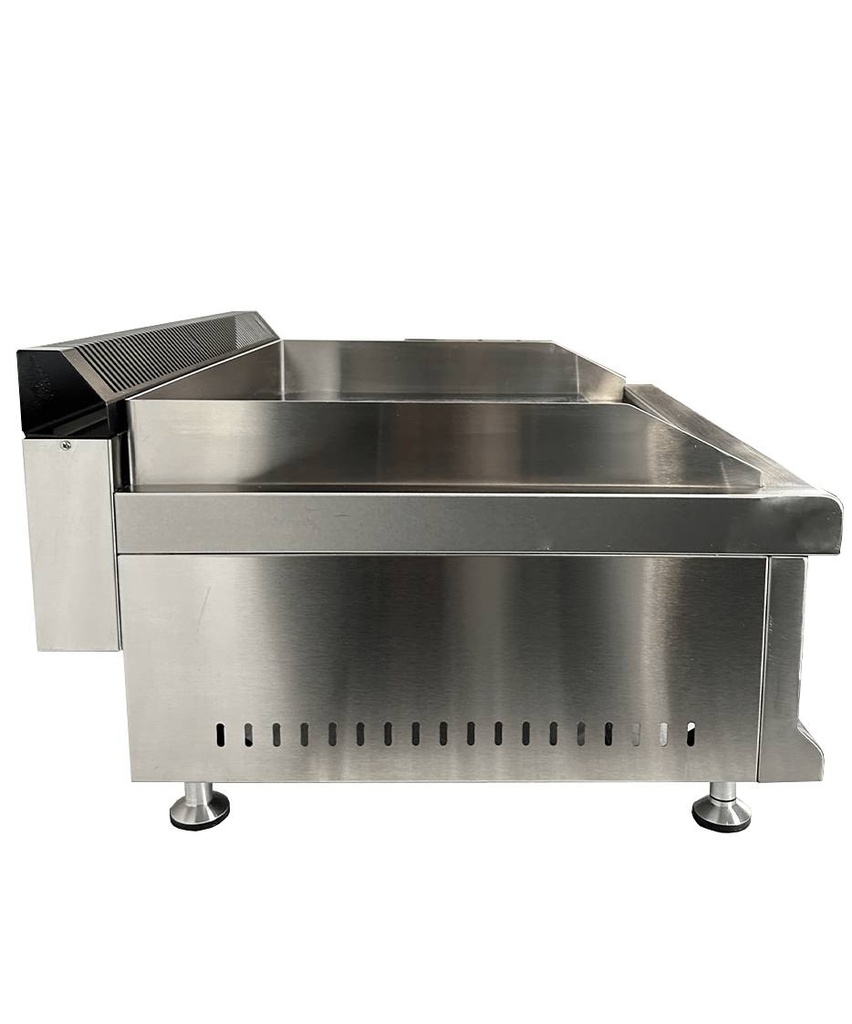 Gas Grillplatte Chrom mit Propan aus Edelstahl, 800 x 575 x 365 mm