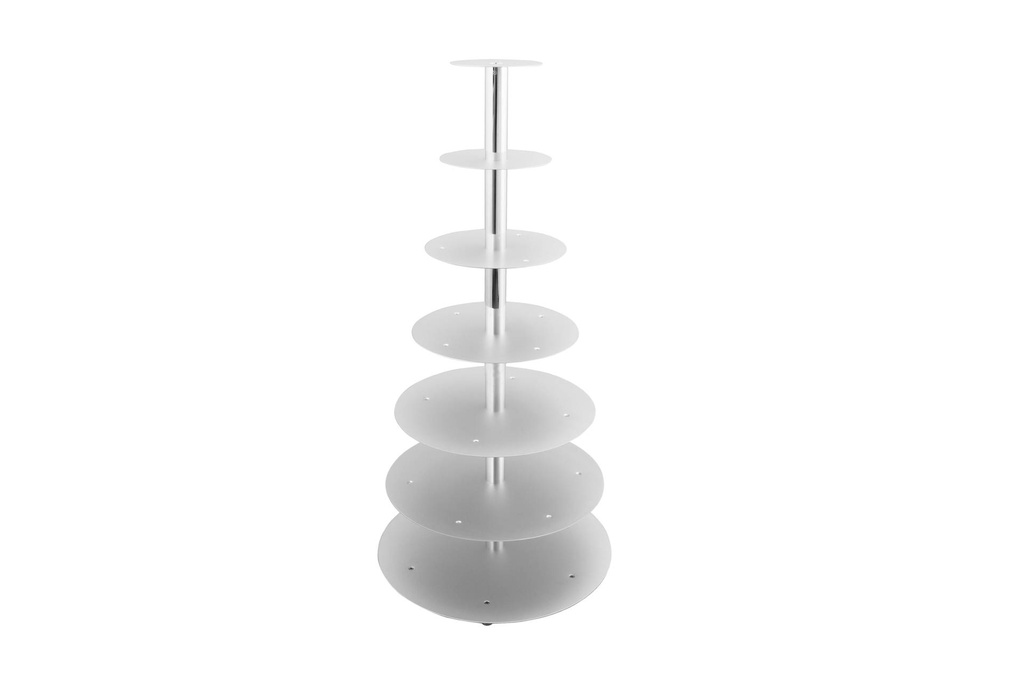 Etagen-Tortenständer aus Aluminium, 7-teilig, silber
