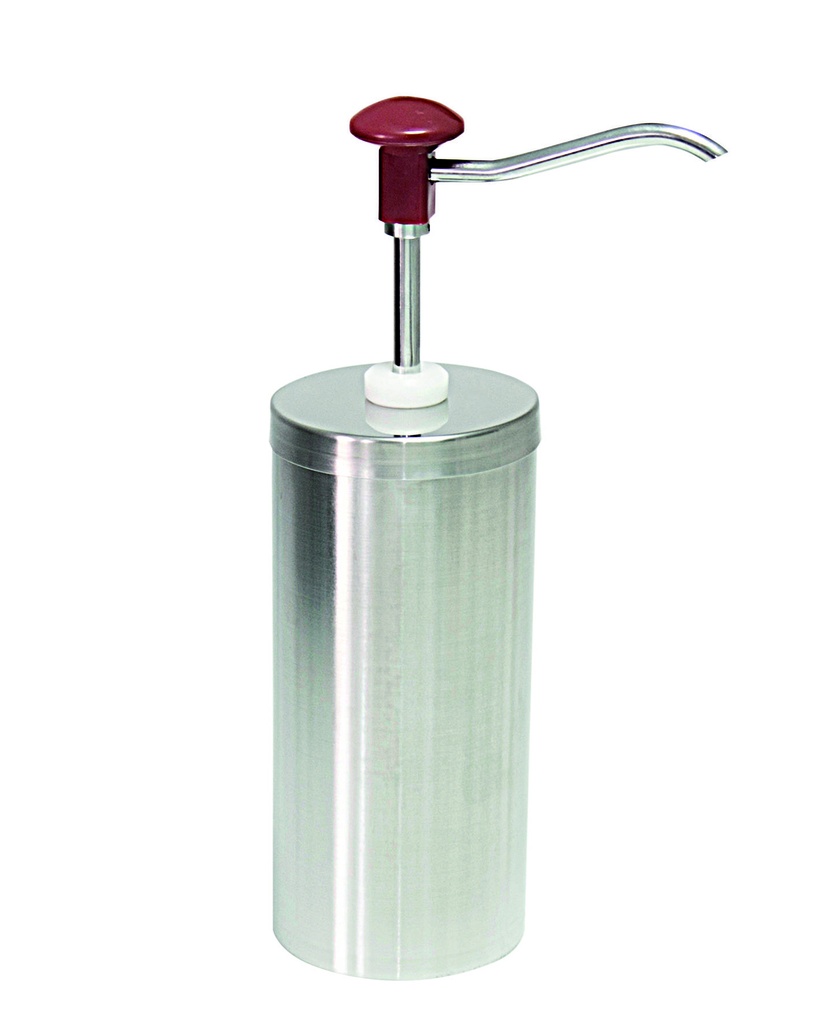 Druckknopf Dosierspender aus Edelstahl, Ø 120 mm, rot