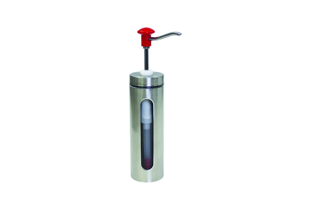 Druckknopf Dosierspender aus Edelstahl, 2 L, rot