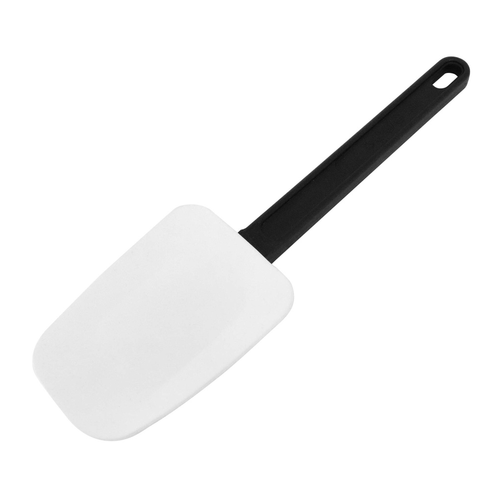 Stielschaber-Löffel aus Silikon, 250 mm, weiß/schwarz