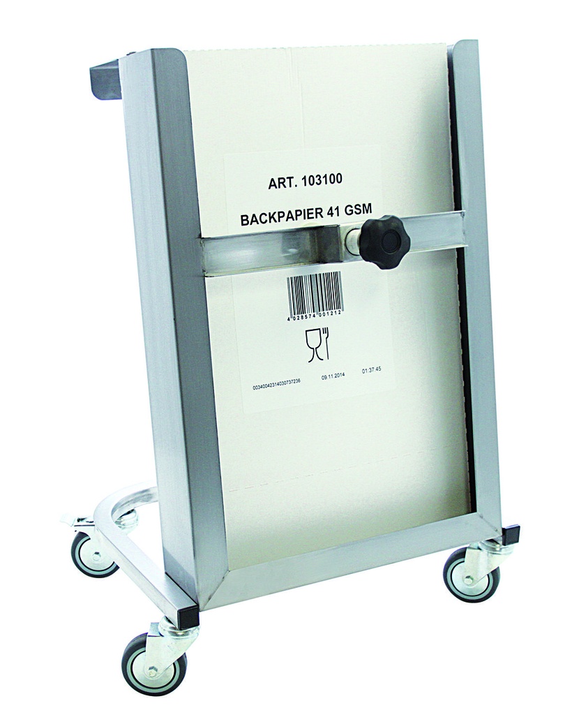 Fahrgestell für Backtrennpapier aus Edelstahl, 400 x 600 mm