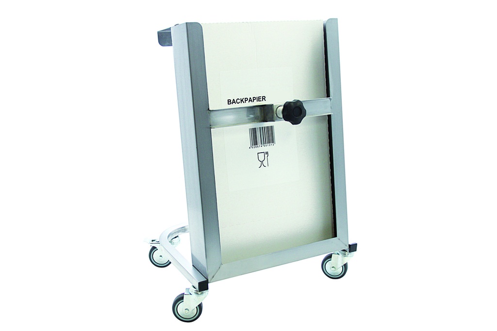 Fahrgestell für Backtrennpapier aus Edelstahl, 570 x 780 mm