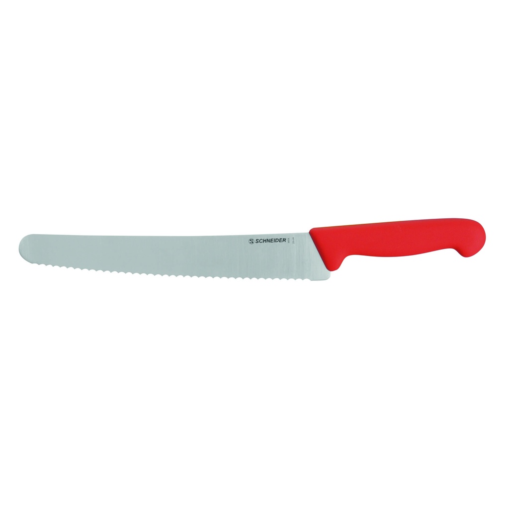 Universalmesser mit Wellenschliff, 250 mm, rot