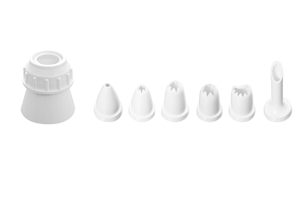 Tüllen-Adapter-Set aus PP, weiß, 6-teilig