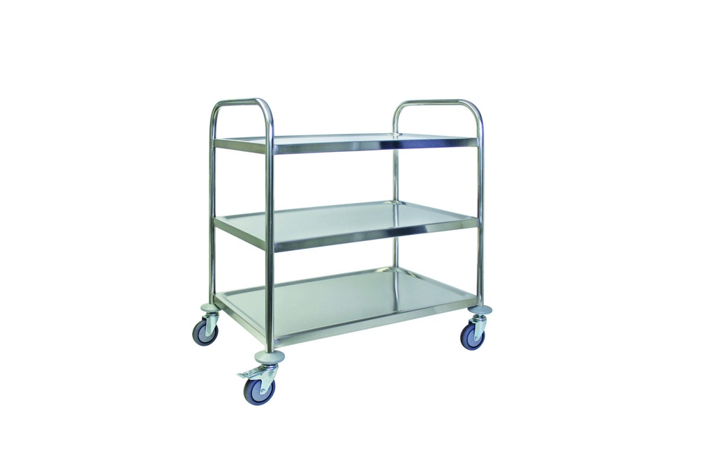 Servierwagen aus Edelstahl, 540 x 920 x 860 mm