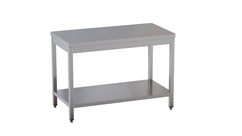 Edelstahl Arbeitstisch Eco 16x7 mit Grundboden