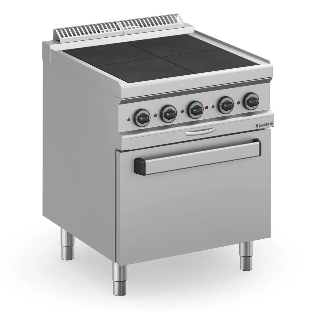 Elektroherd Serie 700 - 70/70 mit Elektrobackofen - 4 quadratische, abgesenkte Kochfelder - 15,3 kW