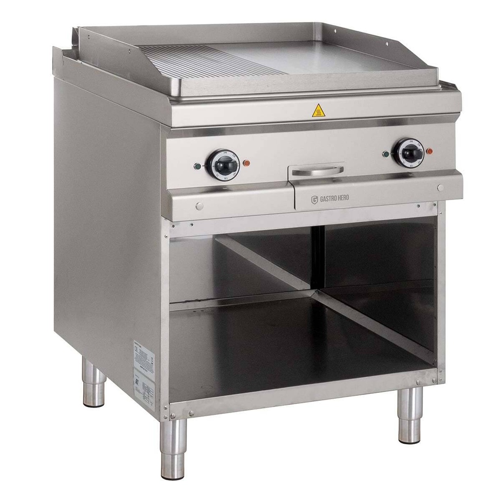 Elektrogrillplatte Serie 700 - 70/70 -  ½ glatt, ½ gerillt