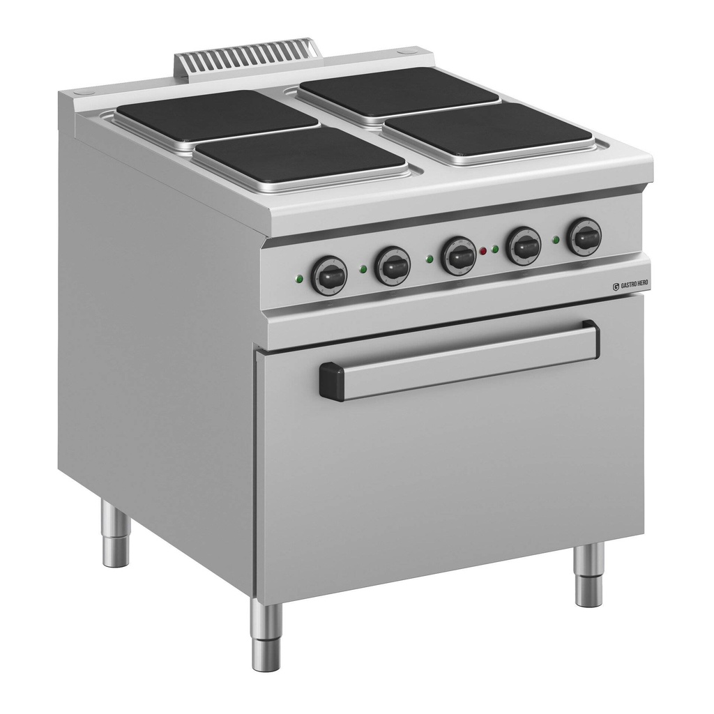 Elektroherd  Serie 900 - 80/90 mit Elektrobackofen - 4 quadratische Kochfelder - 19 kW