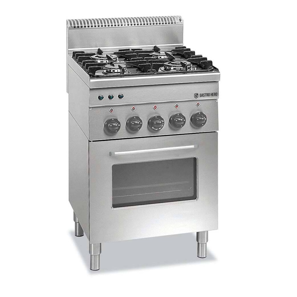 Gasherd Serie 600 - 60/60 mit Elektrobackofen,  Umluft und Elektrogrill