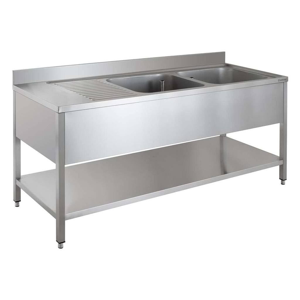 Spültisch ECO 15x6 mit 2 Becken rechts
