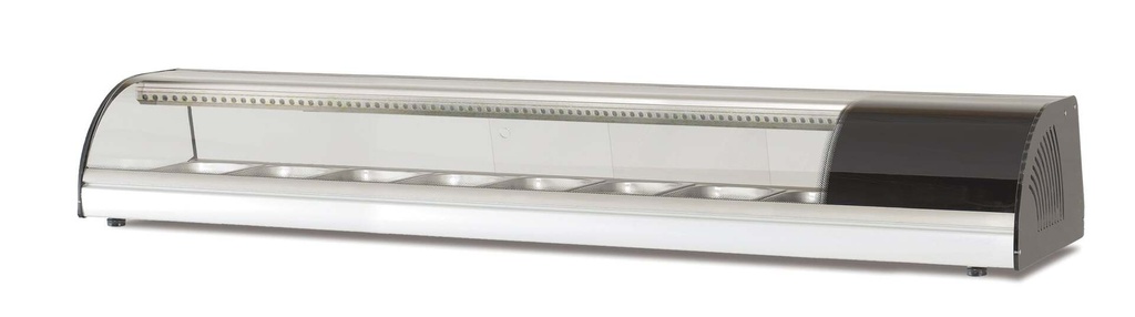 Sushi Vitrine PROFI 8x1/3GN - rundes Glas