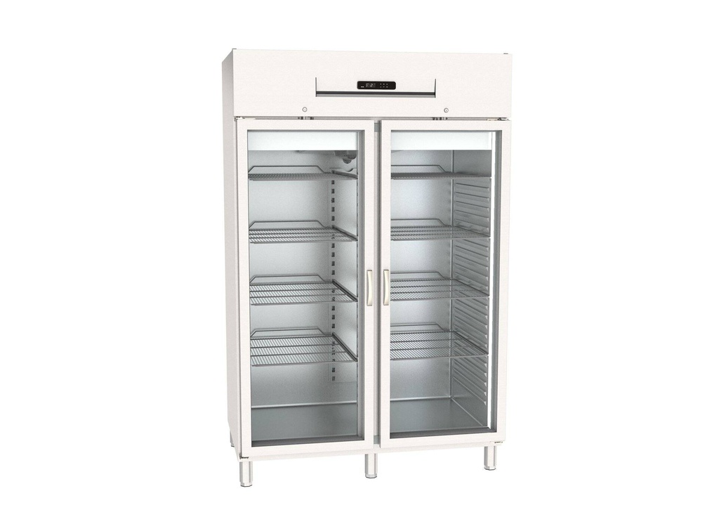 Gastro Tiefkühlschrank Profi 1400 GN 2/1 Superior mit 2 Glastüren, 1168 Liter Kühlraumvolumen, Made in Europe
