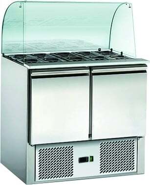 Saladette ECO 900 mit 2 Türen und Glasaufsatz