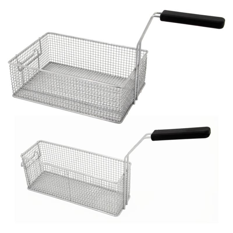 KBS Frittierkorb 1/2 für Fritteuse 16 Liter aus Drahtgeflecht mit Deckel