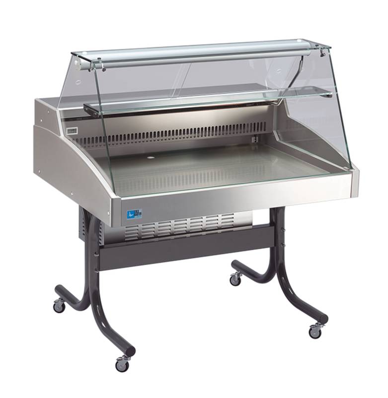KBS Mehrzweckvitrine Delicious 2000 C mit gebogenem Glasaufbau