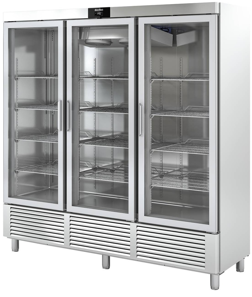 KBS Edelstahlkühlschrank mit Glastüren KU 1900 G