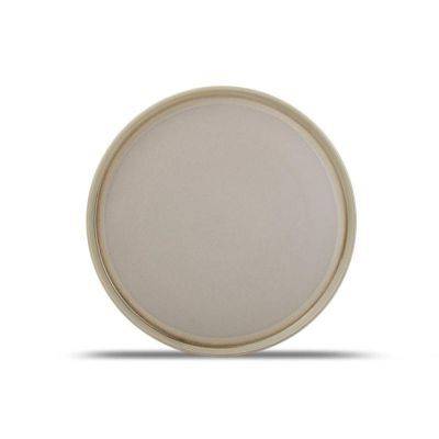 Teller Structo aus Porzellan, ø 28 cm, H 1,5 cm, braun