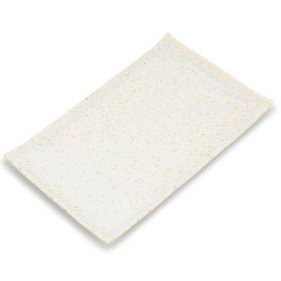 Teller Sand Umi aus Porzellan, 30 x 18 cm, bernstein