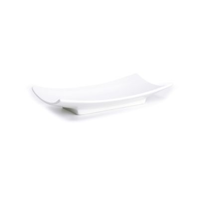 Servierplatte Appetite aus Porzellan, 20 x 8 cm, weiß