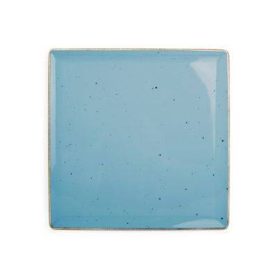 Teller Collect aus Porzellan, 25,5 x 25,5 cm, blau