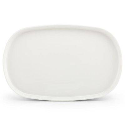 Platte Pila aus Porzellan, 34 × 22 × 2 cm, weiß