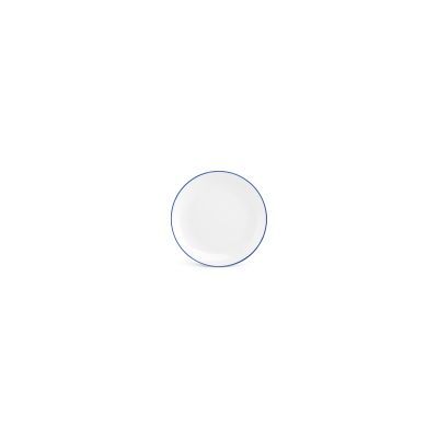 Teller Coupe blauer Rand Basic White, 15 cm