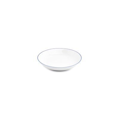 Tiefer Teller Coupe blauer Rand Basic White, Ø 21 cm, H 4 cm