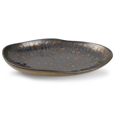 Tiefer Teller Goldflockiert Nobile, 35 × 23 × 5 cm, gold