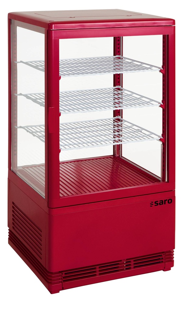 SARO Mini-Umluftkühlvitrine, 68 L, Modell SC 70 rot