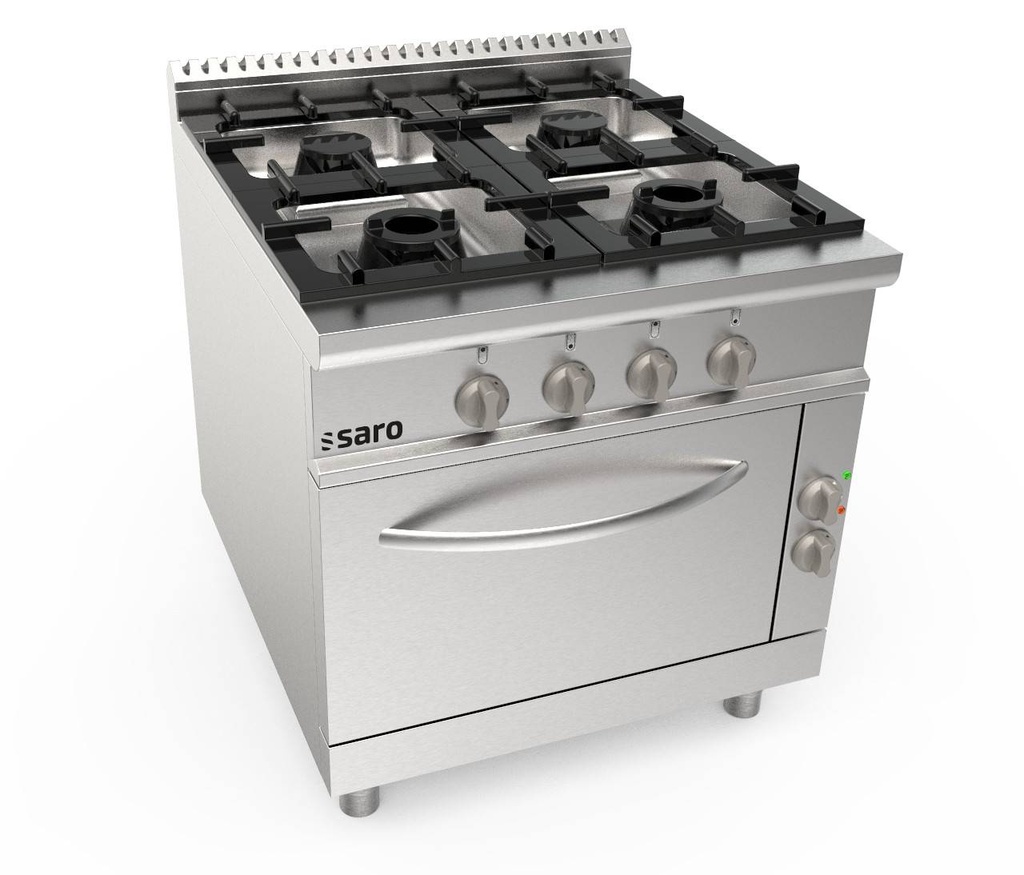 SARO Gasherd+Elektroofen, 4 Brenner, Modell LQ/CUG4NE