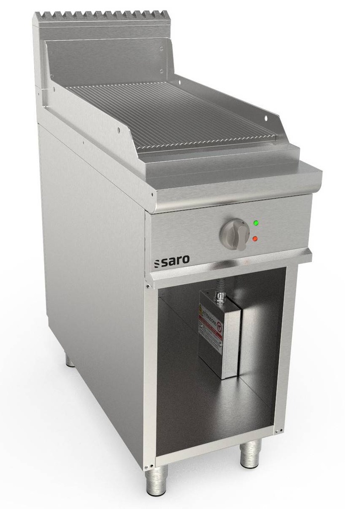 SARO Elektrogriddleplatte, Standg., gerillt, LQ/FTE2BAR