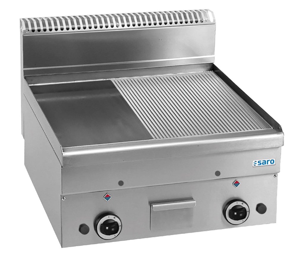SARO Gasgrillplatte, glatt+gerillt, 1000x600, GFT66LR