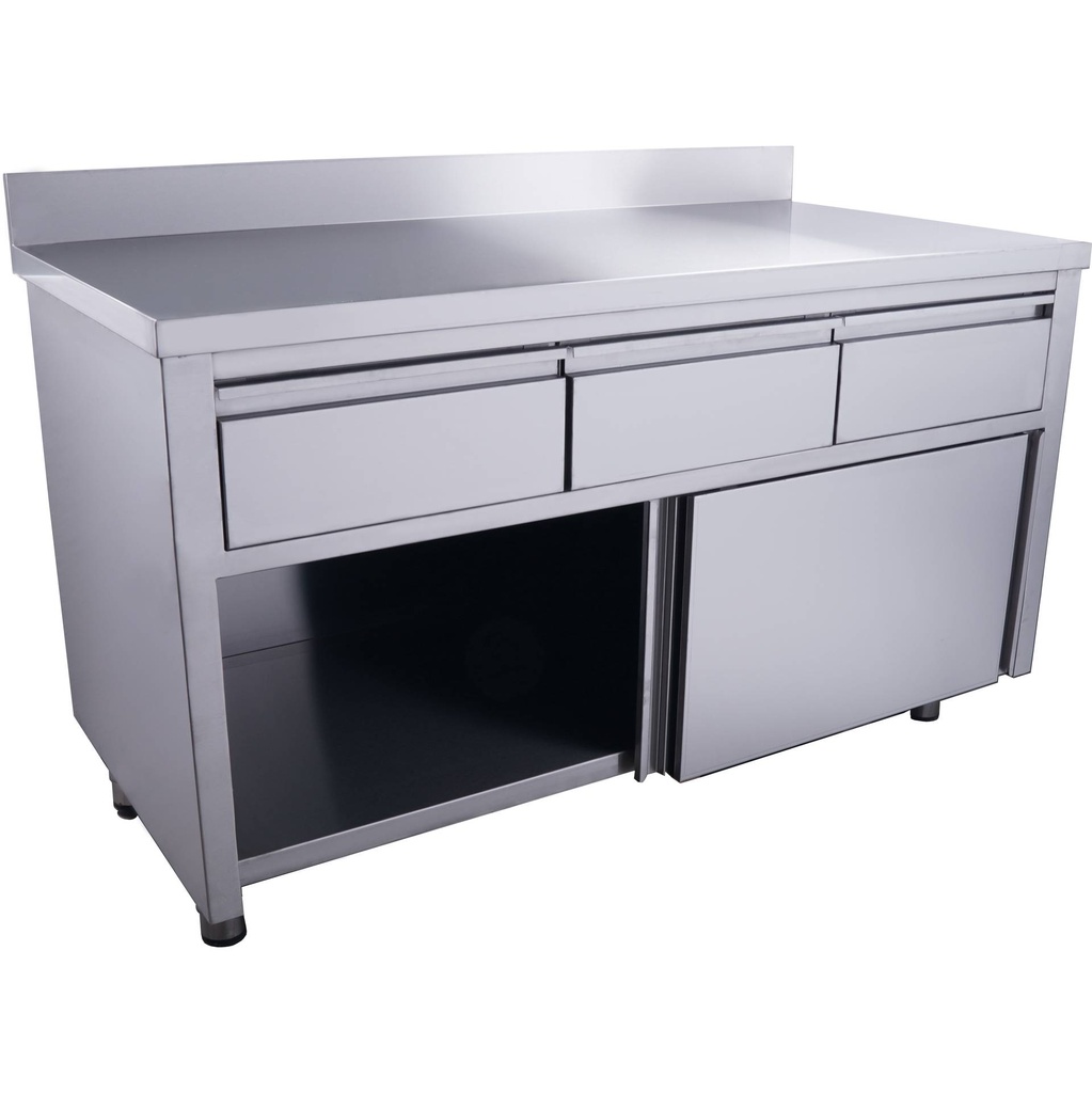 SARO Schiebetürenschrank, 3 Schubl.,Aufkant.,1600x700mm