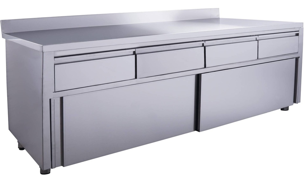 SARO Schiebetürenschrank, 4 Schubl.,Aufkant.,2000x700mm