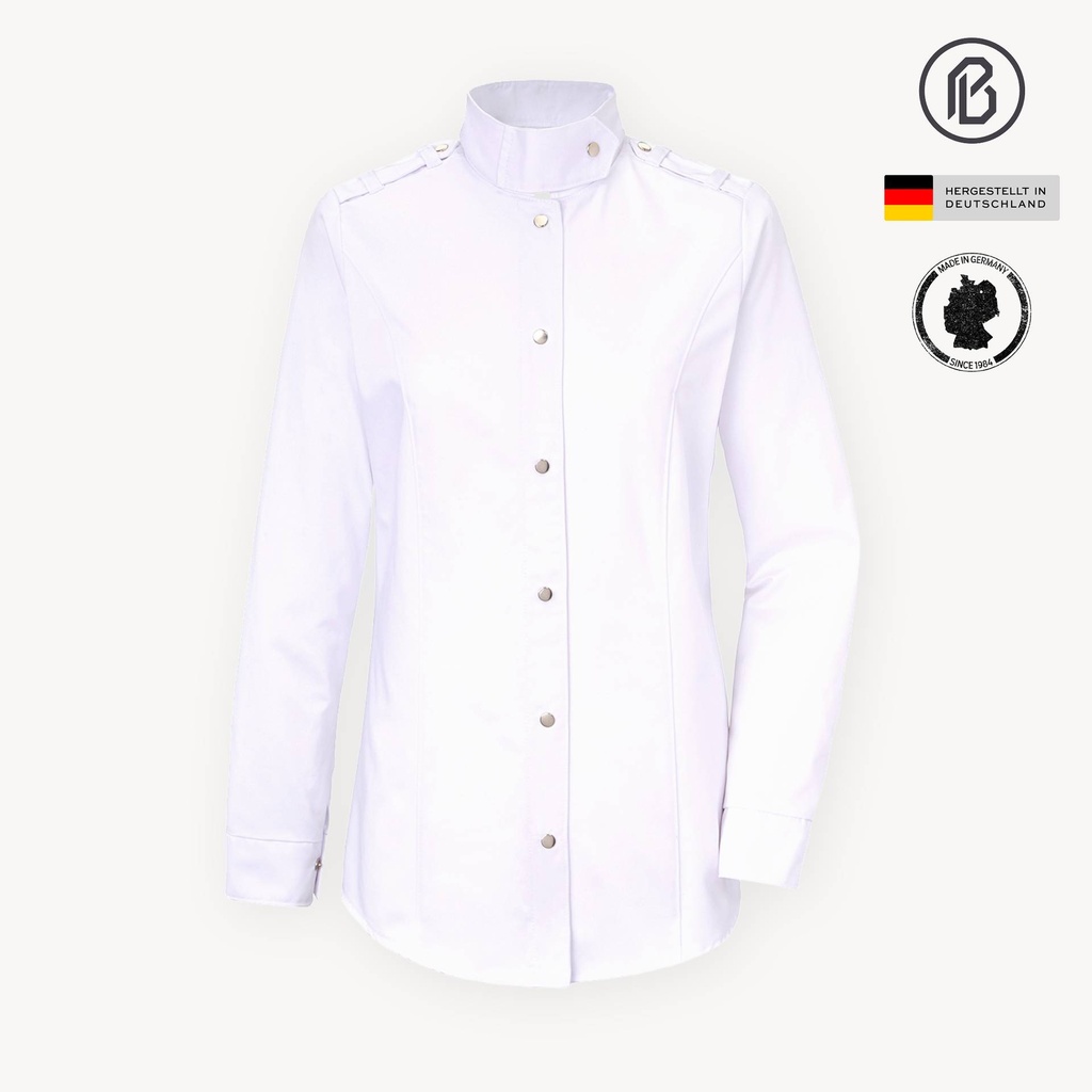 Soft-Severina, weiße Damenkochjacke