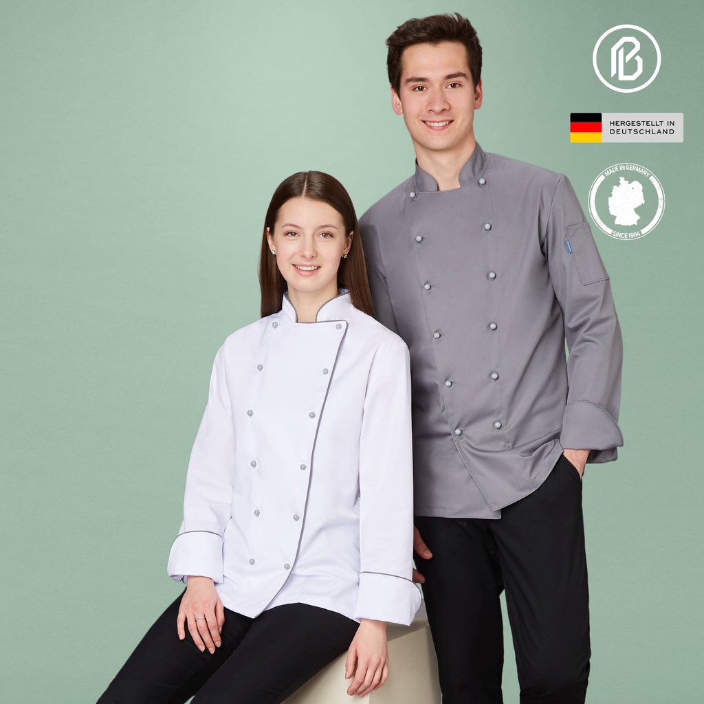 Soft-Spina, weiße Damen-Kochjacke