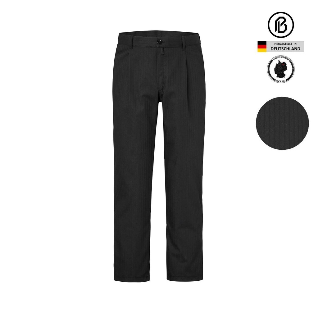 Kochhose Nero, mit Bundfalten