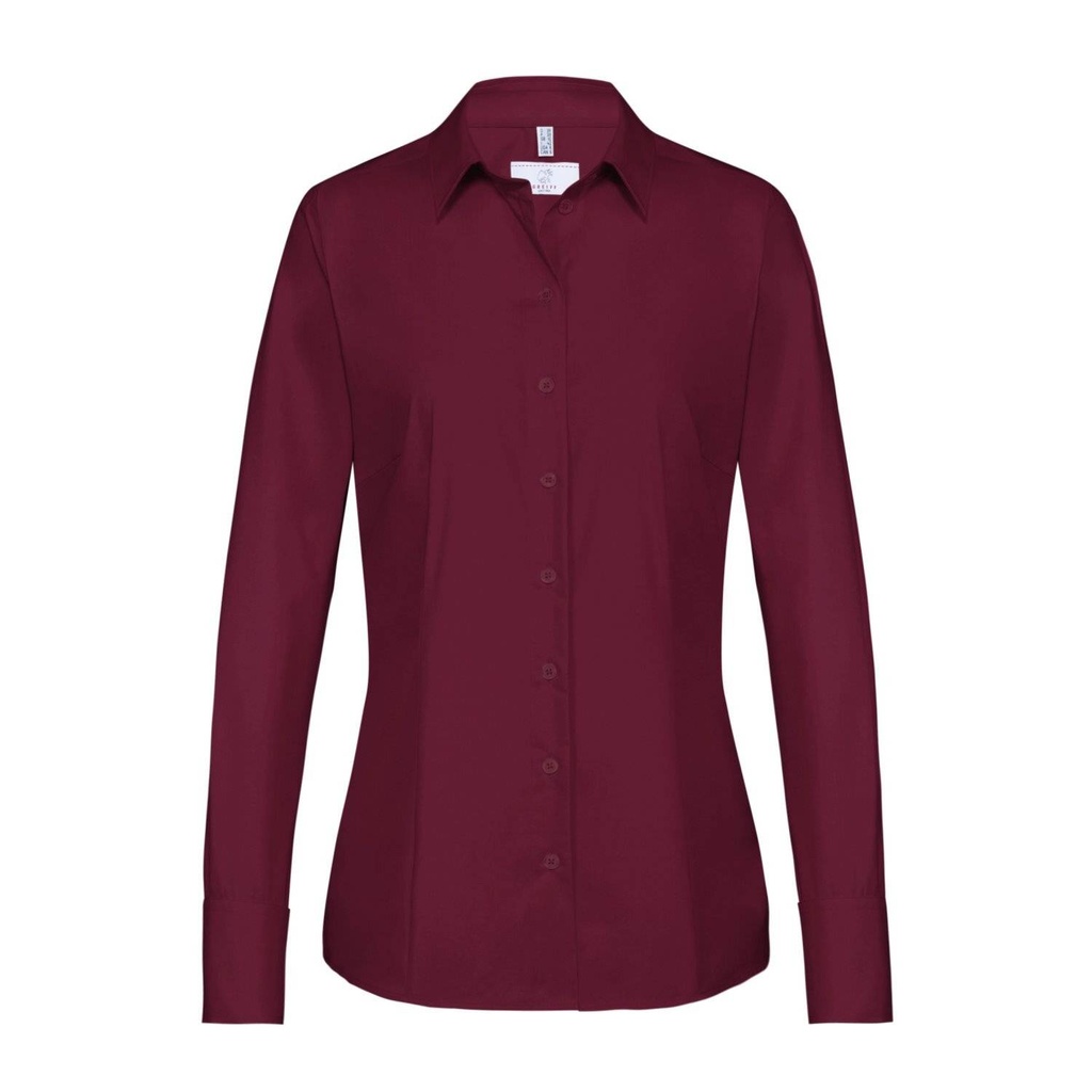 Basic-Bluse, bordeaux weinrot