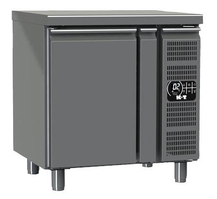 K+T Tiefkühltisch GN 1/1, Korpushöhe 650 mm, abgekantete Arbeitsplatte, 1 Abteil, Zentralkühlung