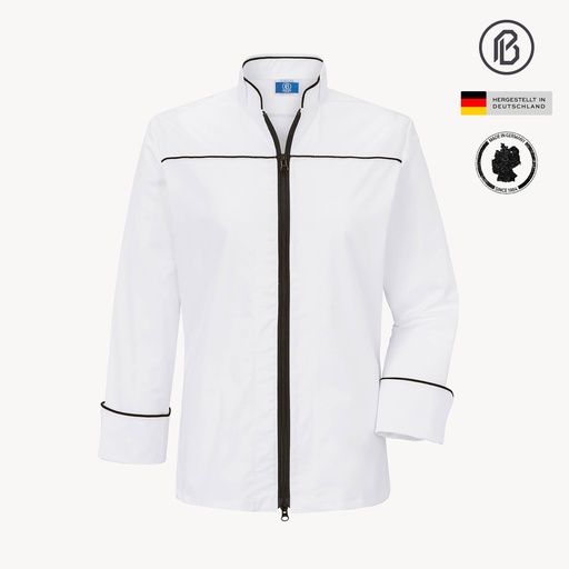 Amera-Riccarda, weiße Damen-Kochjacke