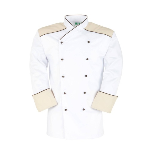 Satin-Alexa, Damen-Kochjacke weiß