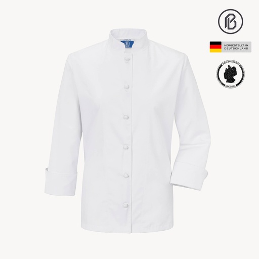 Repet-Sarah, weiße Damenkochjacke
