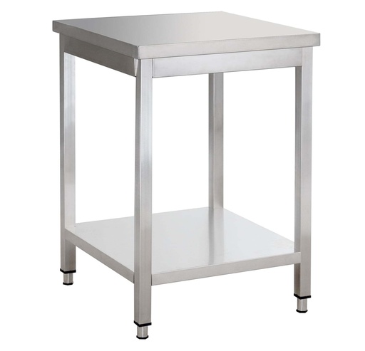 Edelstahl Arbeitstisch Basic 7x6 mit Grundboden, zur Selbstmontage