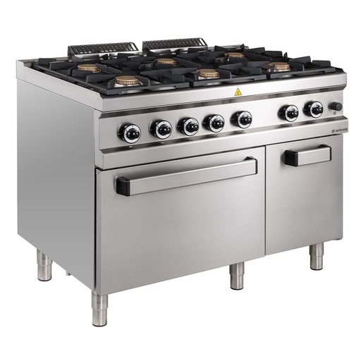 Gasherd Serie 700 - 110/70 mit Gasbackofen - 6 Kochstellen - 48 kW